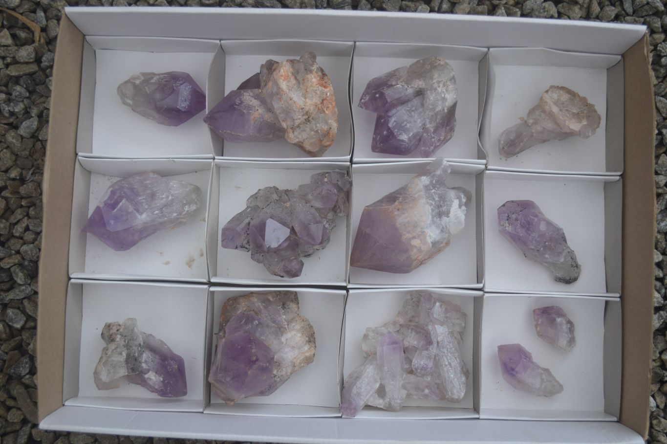 Natural Amethyst Crystal Specimens x 12 From Zambia - TopRock