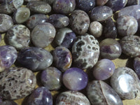 Polished Chevron Amethyst - Medium/Large sized Gallet/Palm Stones sold per kg - From Madagascar - TopRock