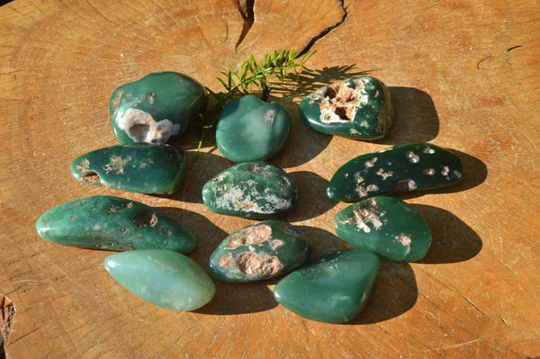 Polished Mtorolite Emerald Chrysoprase Free Forms x 13 From Mutorashanga, Zimbabwe - TopRock