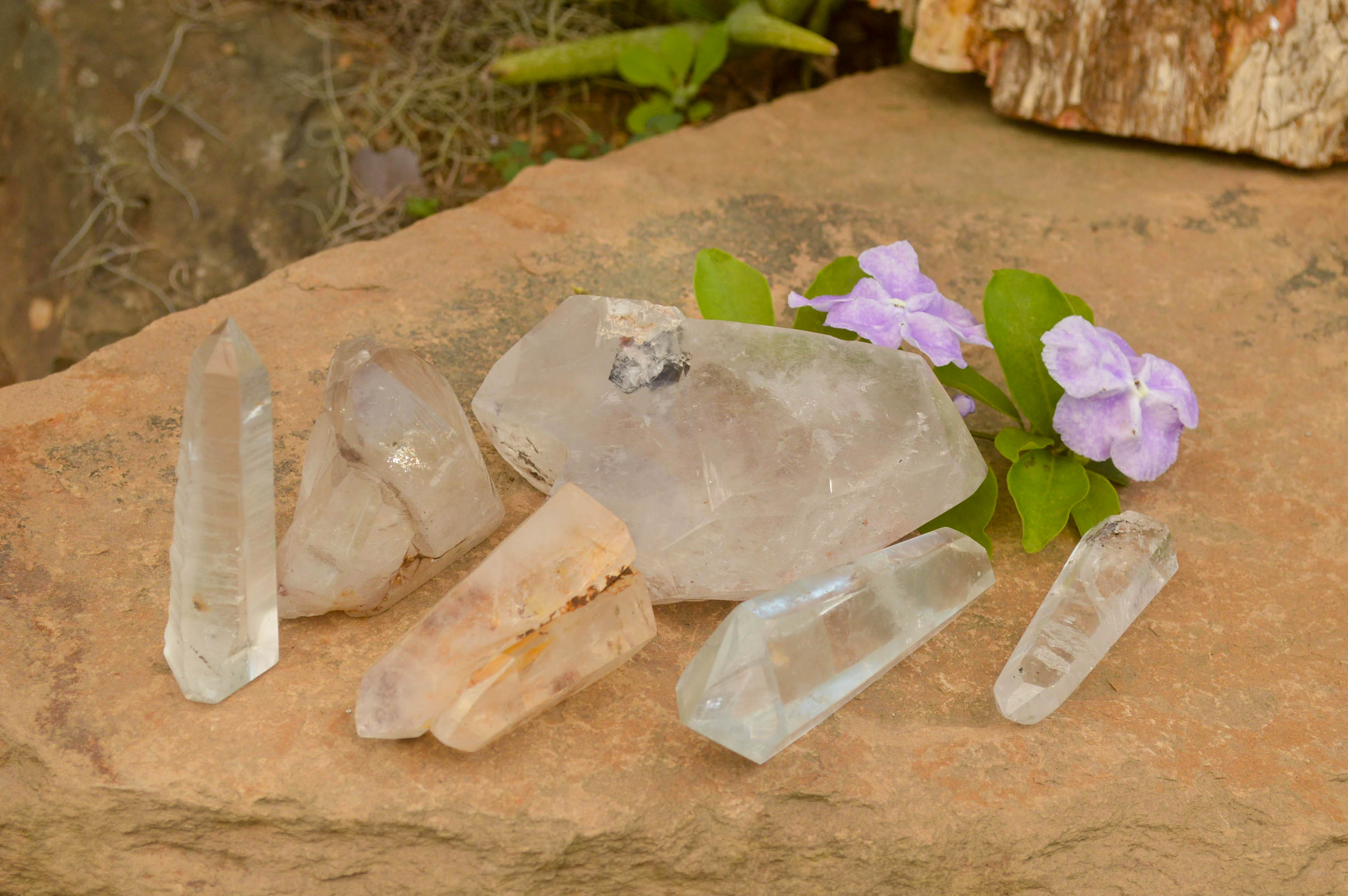 Polished Groovy Mixed Selection Of Quartz Crystals  x 6 From Madagascar - TopRock