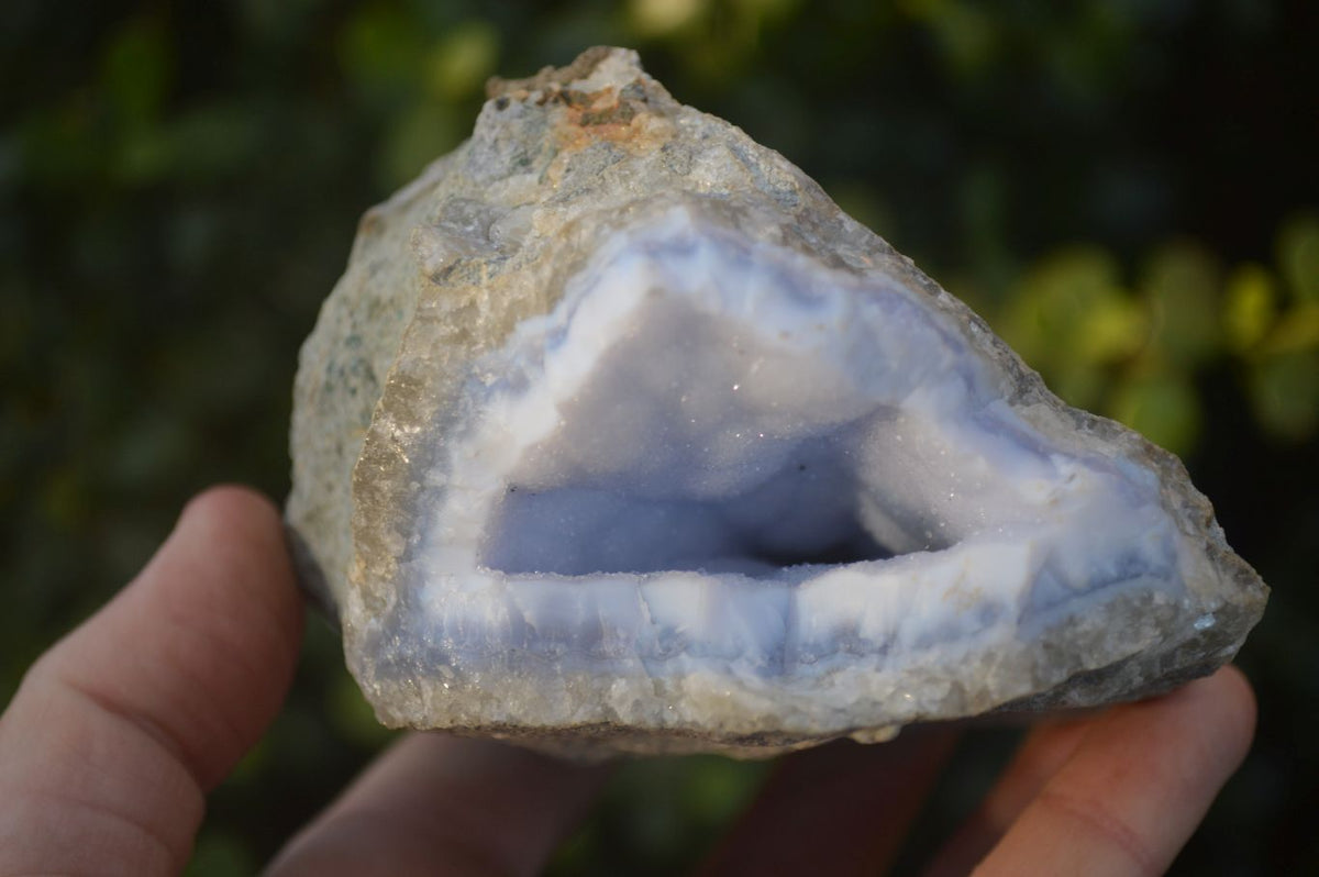 Natural Blue Lace Agate Geode Specimens  x 4 From Nsanje, Malawi - Toprock Gemstones and Minerals 