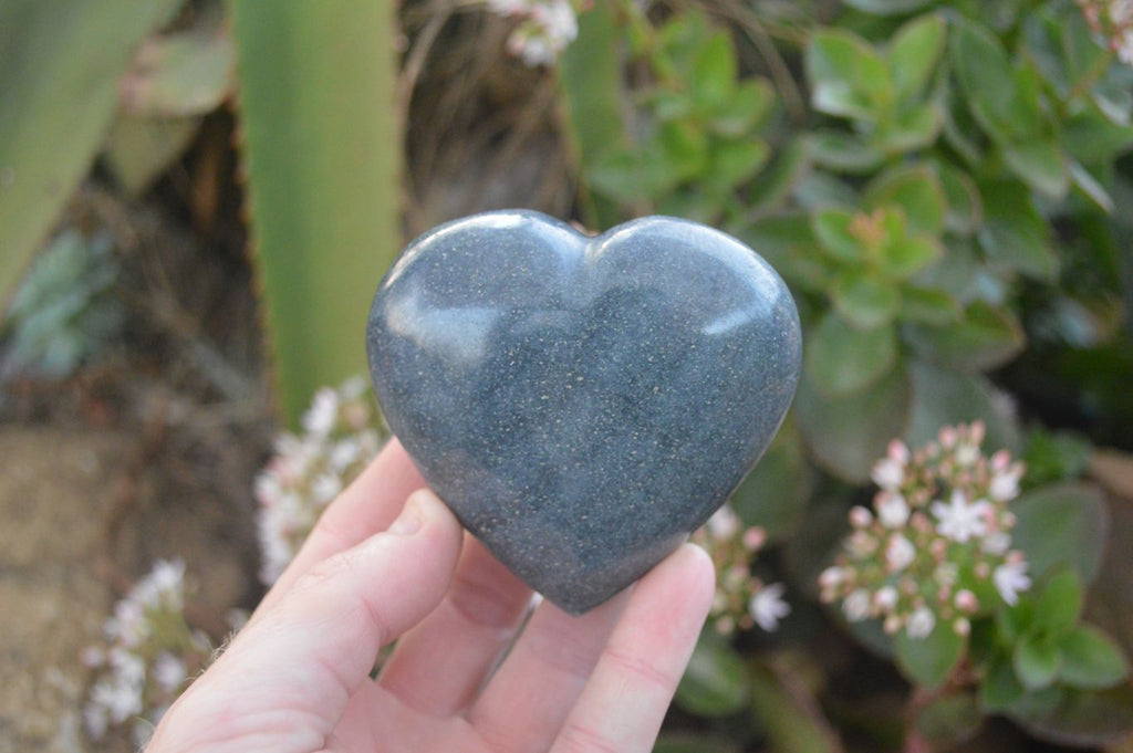 Polished  Blue Lazulite Hearts  x 6 From Madagascar - Toprock Gemstones and Minerals 