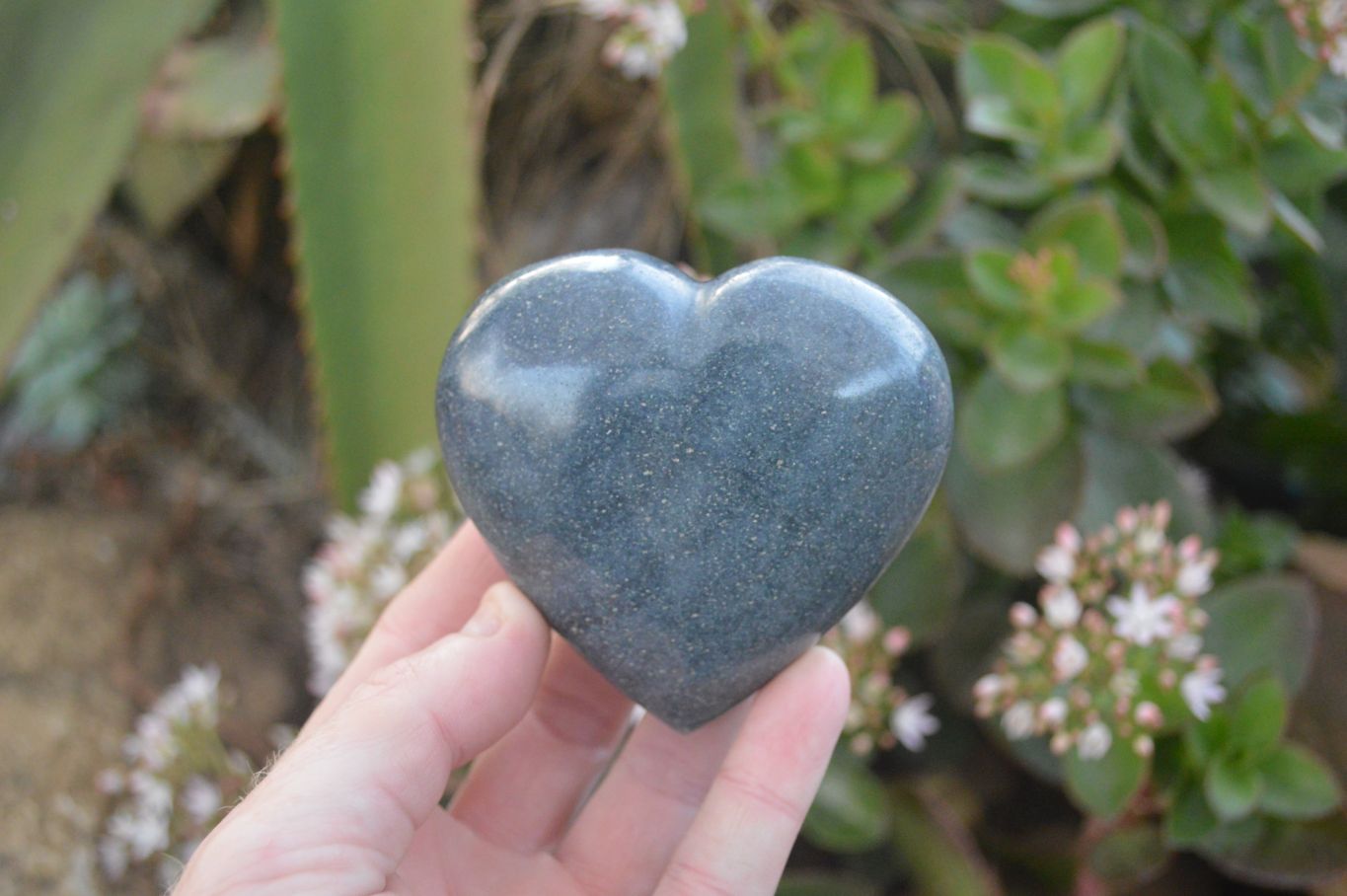 Polished  Blue Lazulite Hearts  x 6 From Madagascar - Toprock Gemstones and Minerals 