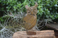 Polished Verdite Owl & Leopard Stone Mermaid Carvings  x 2 From Zimbabwe - TopRock