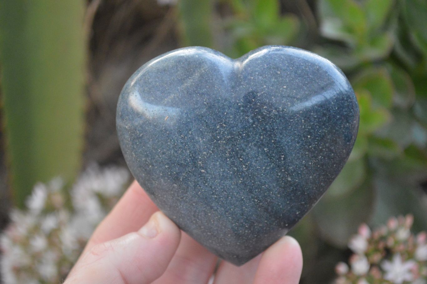 Polished  Blue Lazulite Hearts  x 6 From Madagascar - Toprock Gemstones and Minerals 