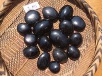 Polished Pitch Black Schorl Tourmaline Palm Stones / Gallets - sold per kg - From Madagascar - TopRock