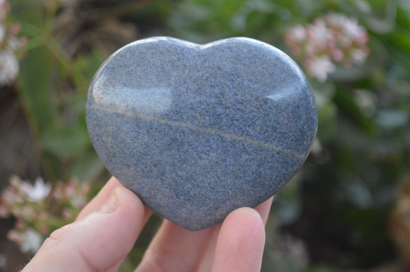 Polished  Blue Lazulite Hearts  x 6 From Madagascar - Toprock Gemstones and Minerals 