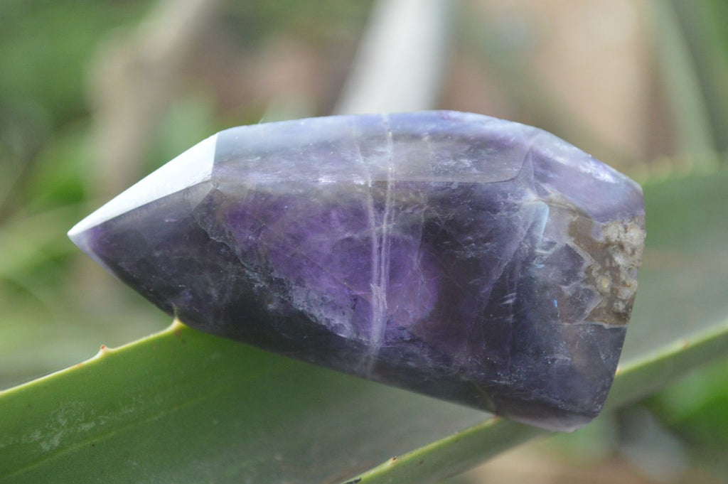 Polished Deep Purple Chevron Amethyst Points  x 6 From Zambia - Toprock Gemstones and Minerals 