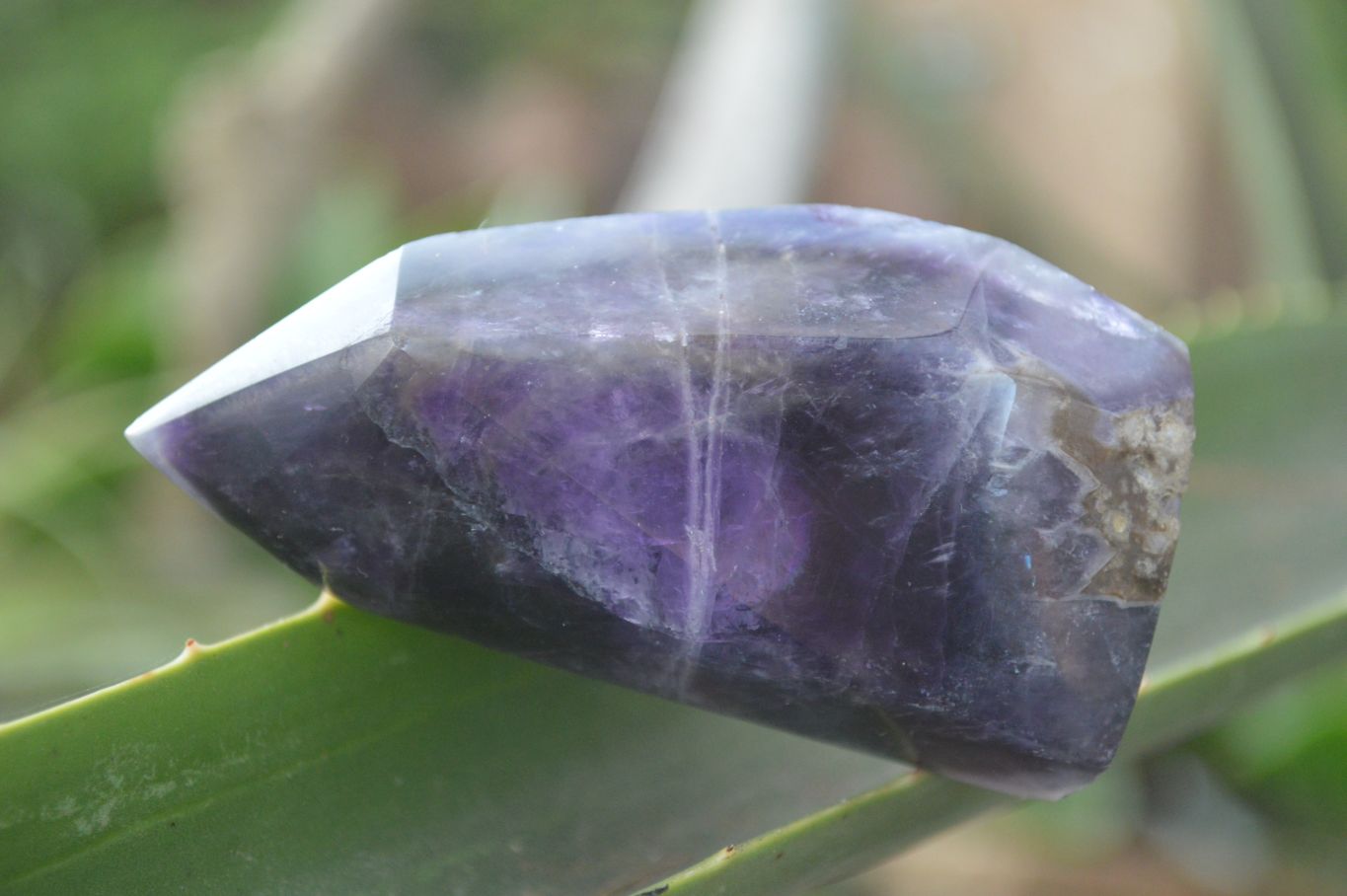 Polished Deep Purple Chevron Amethyst Points  x 6 From Zambia - Toprock Gemstones and Minerals 