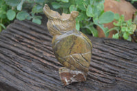 Polished Verdite Owl & Leopard Stone Mermaid Carvings  x 2 From Zimbabwe - TopRock