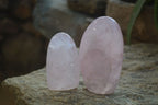 Polished Pink Rose Quartz Standing Free Forms x 6 From Antsirabe, Madagascar - Toprock Gemstones and Minerals 