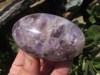 Polished Chevron Amethyst - Medium/Large sized Gallet/Palm Stones sold per kg - From Madagascar - TopRock