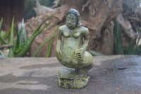 Polished Verdite Owl & Leopard Stone Mermaid Carvings  x 2 From Zimbabwe - TopRock