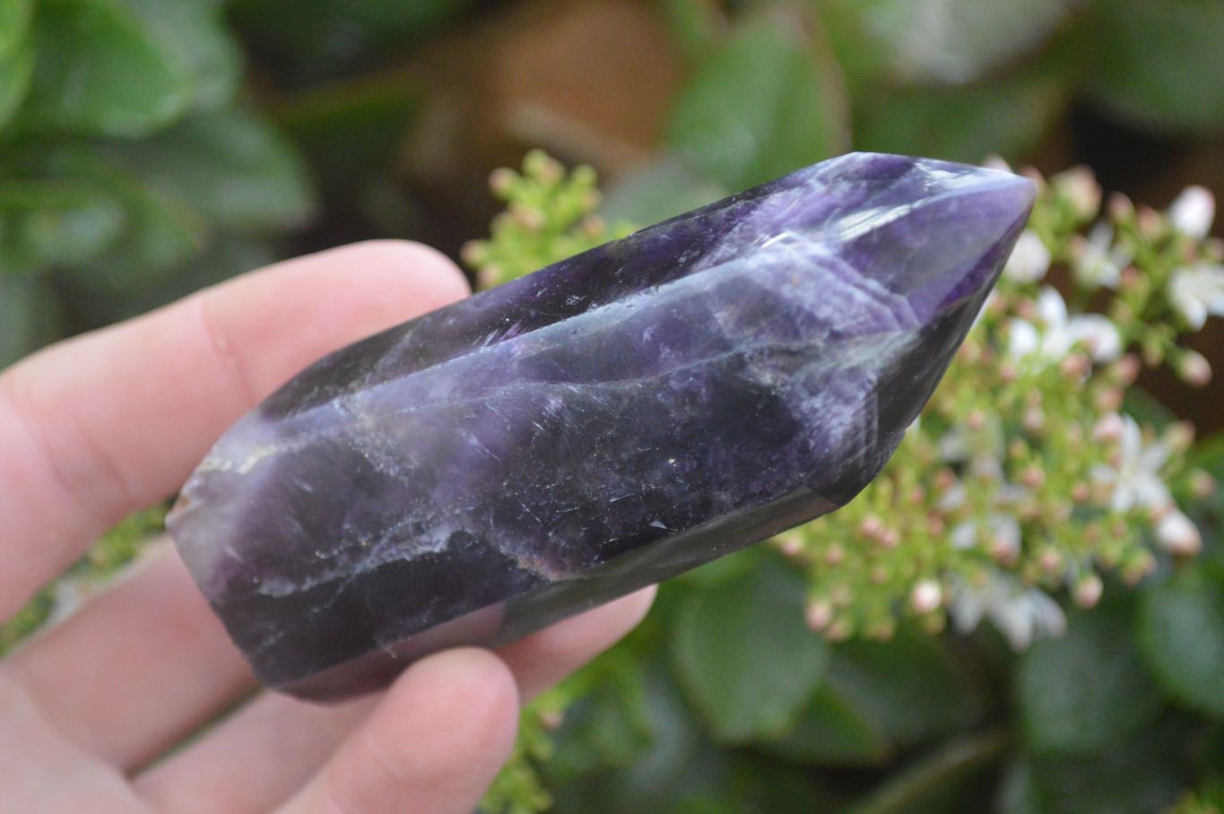 Polished Deep Purple Chevron Amethyst Points  x 6 From Zambia - Toprock Gemstones and Minerals 