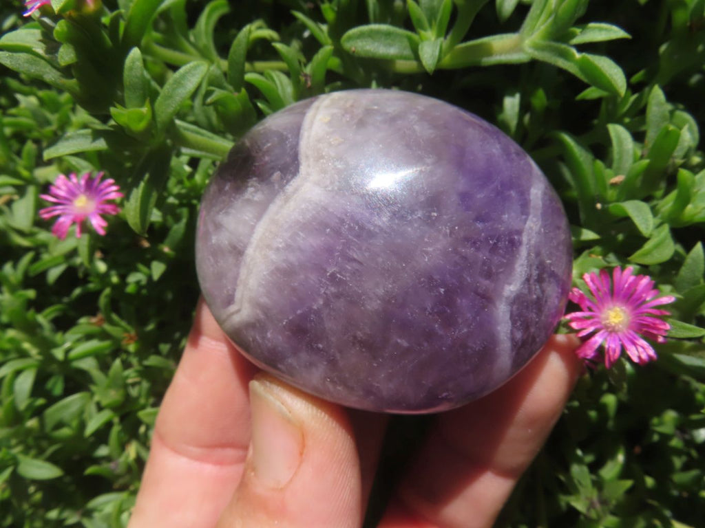 Polished Chevron Amethyst - Medium/Large sized Gallet/Palm Stones sold per kg - From Madagascar - TopRock