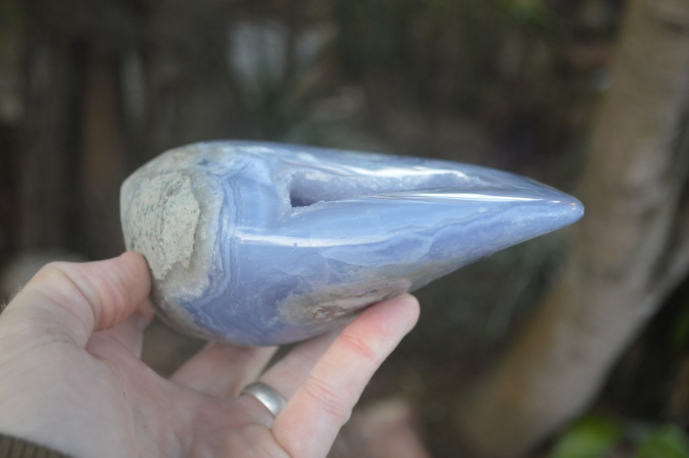 Polished Blue Lace Agate Standing Free Form  x 1 From Nsanje, Malawi - Toprock Gemstones and Minerals 