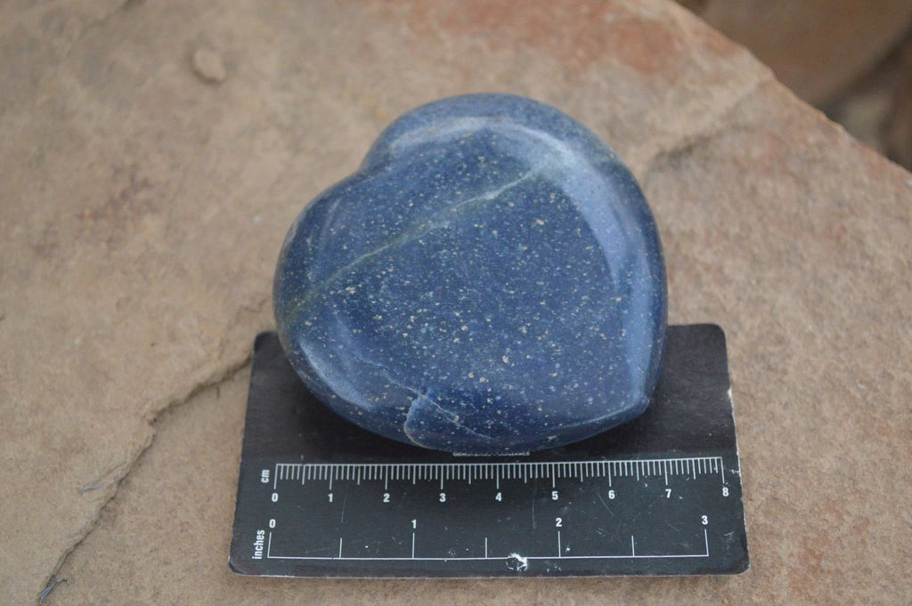 Polished  Blue Lazulite Hearts  x 6 From Madagascar - Toprock Gemstones and Minerals 