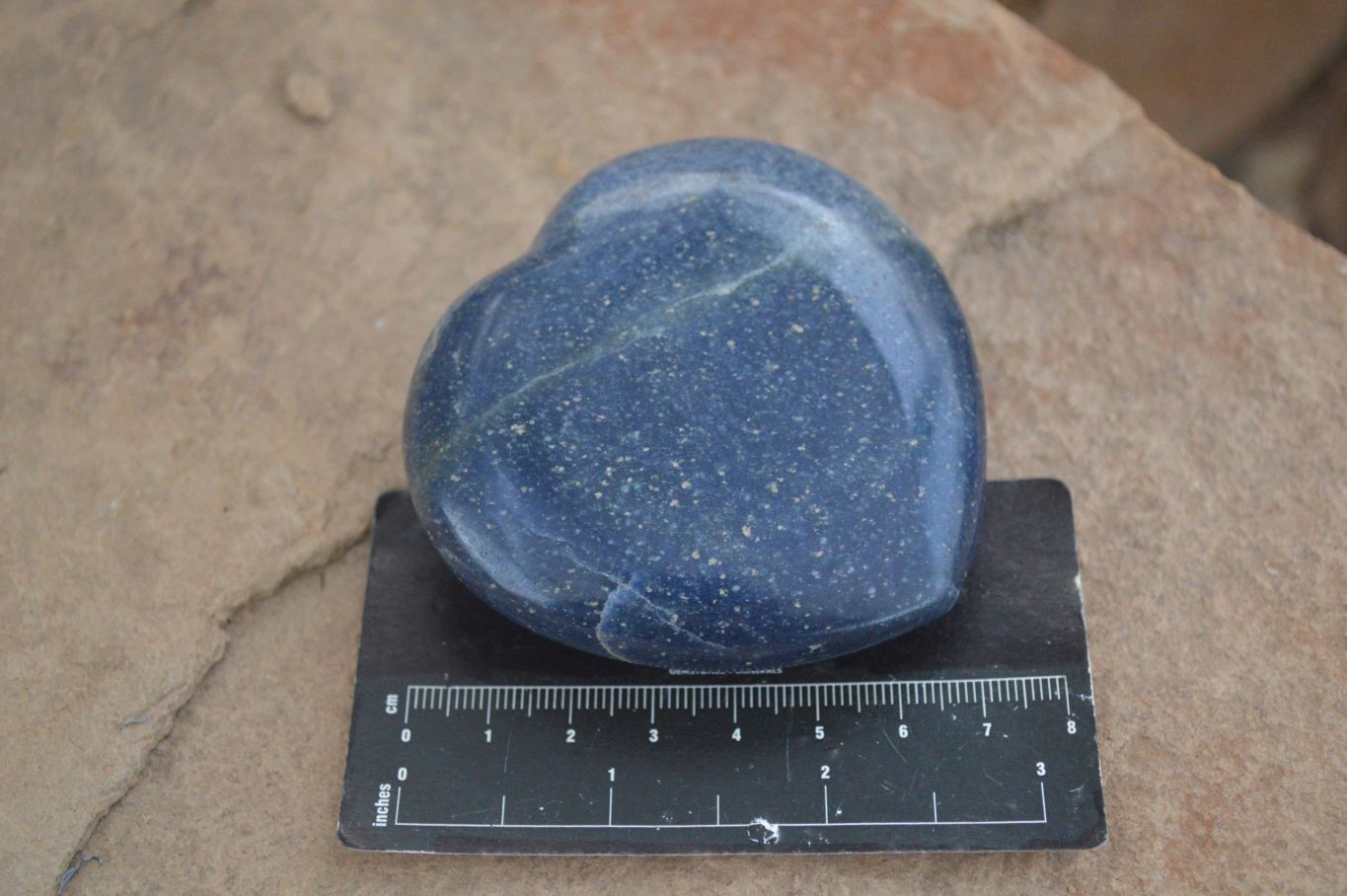 Polished  Blue Lazulite Hearts  x 6 From Madagascar - Toprock Gemstones and Minerals 