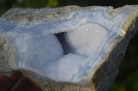 Natural Blue Lace Agate Geode Specimens  x 4 From Nsanje, Malawi - Toprock Gemstones and Minerals 