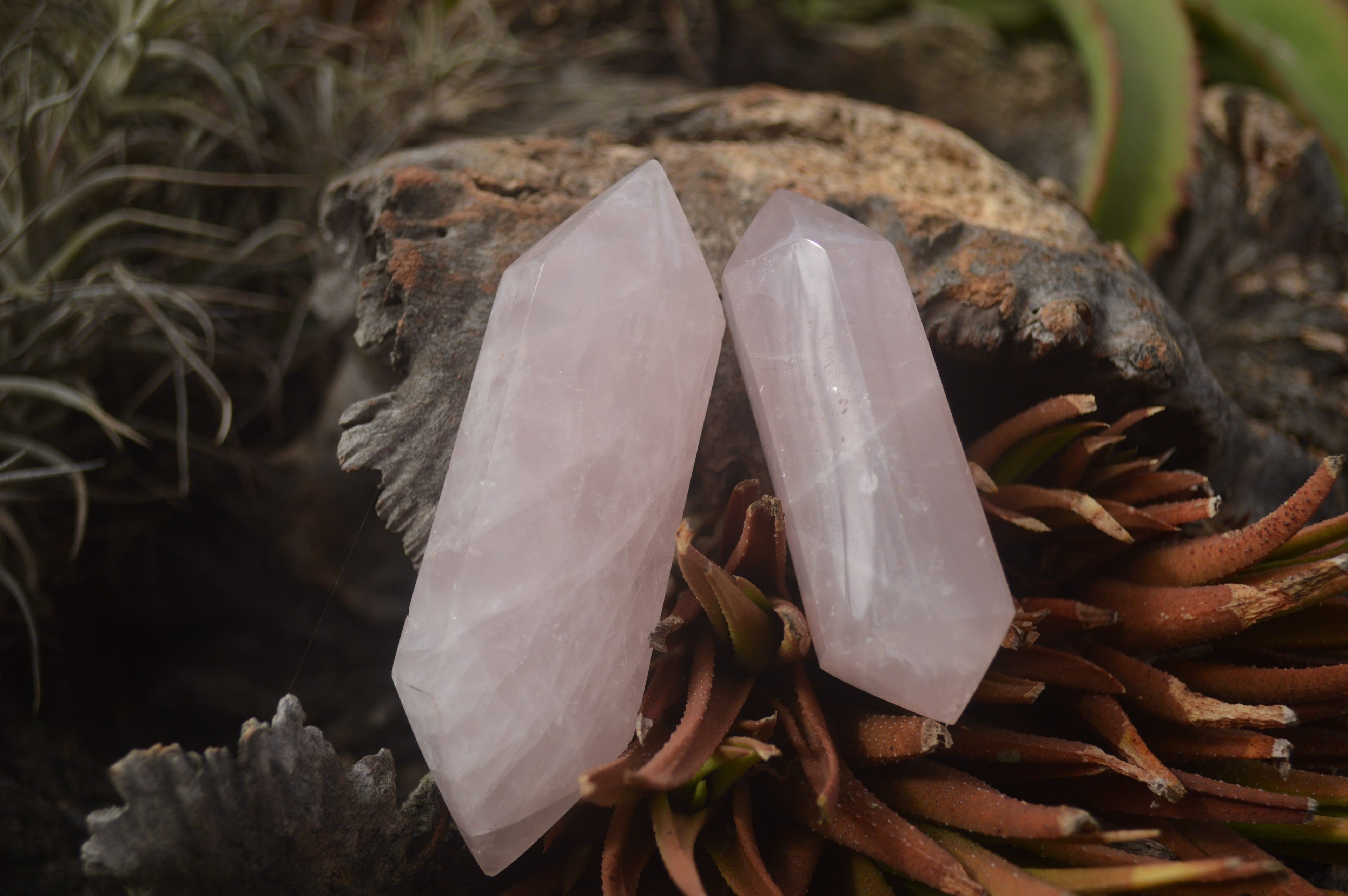 Polished Gemmy Double Terminated Rose Quartz Points x 12 From Ambatondrazaka, Madagascar - TopRock