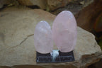 Polished Pink Rose Quartz Standing Free Forms x 6 From Antsirabe, Madagascar - Toprock Gemstones and Minerals 