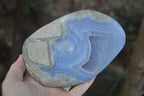 Polished Blue Lace Agate Standing Free Form  x 1 From Nsanje, Malawi - Toprock Gemstones and Minerals 