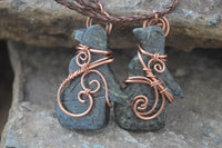 Polished Copper Wire Wrapped Leopard Stone Eagle Pendants  x 6 From Zimbabwe - Toprock Gemstones and Minerals 