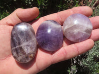 Polished Chevron Amethyst - Medium/Large sized Gallet/Palm Stones sold per kg - From Madagascar - TopRock