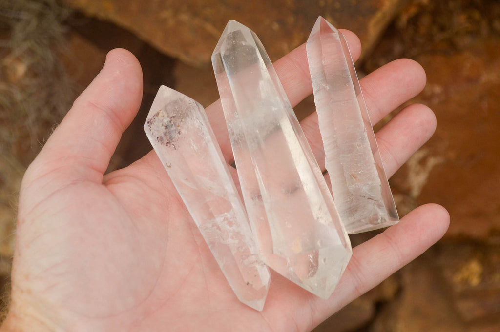 Polished Groovy Mixed Selection Of Quartz Crystals  x 6 From Madagascar - TopRock