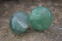 Polished Emerald Fluorite Palm Stones  x 12 From Mandrosonoro, Madagascar