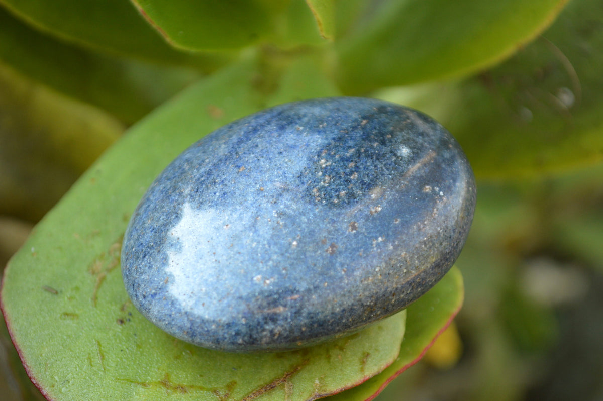 Polished Blue Lazulite Palm Stones x 12 From Madagascar - TopRock