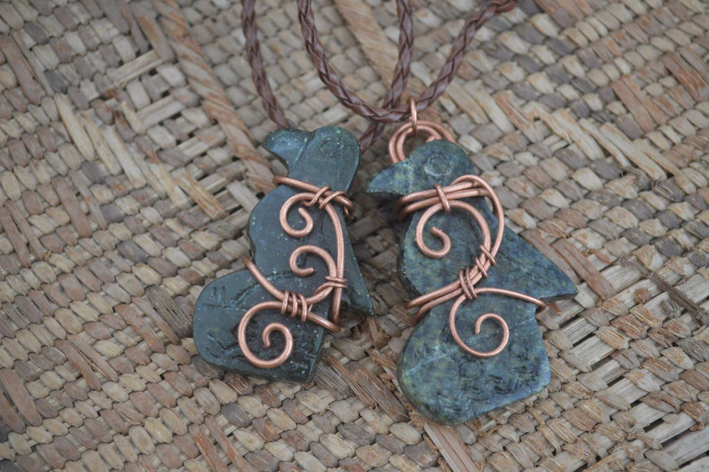 Polished Copper Wire Wrapped Leopard Stone Eagle Pendants  x 6 From Zimbabwe - Toprock Gemstones and Minerals 