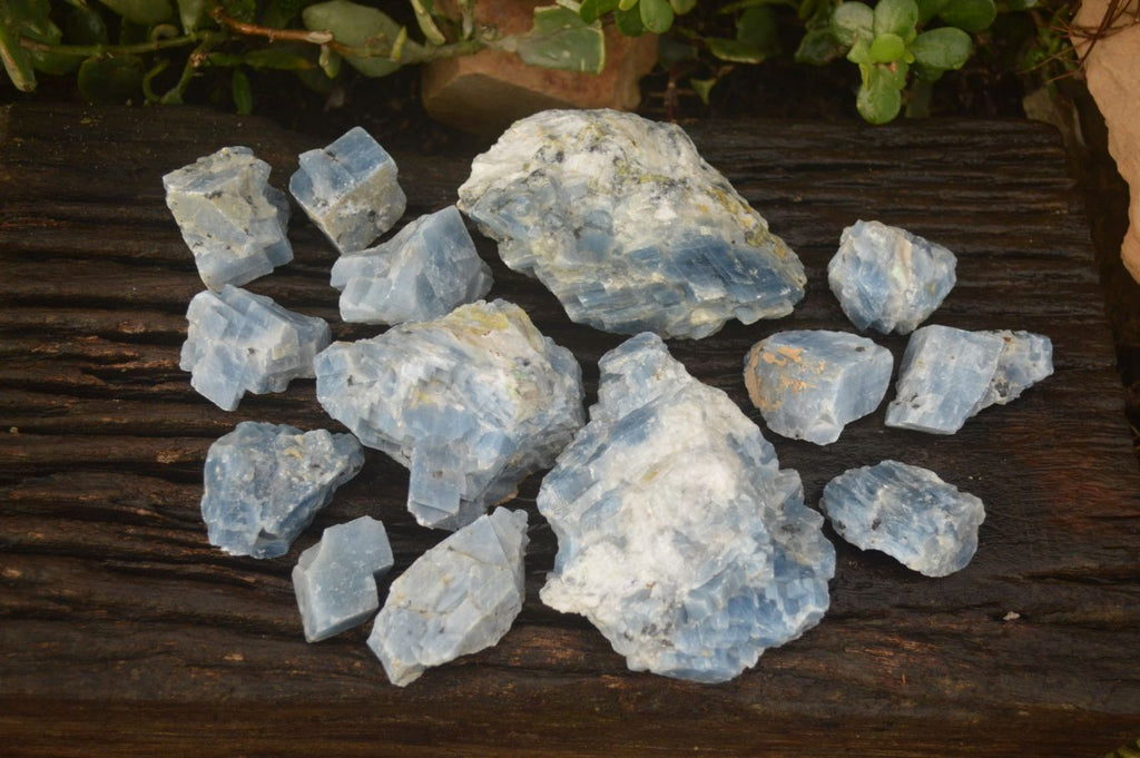 Natural New Sky Blue Calcite Specimens  x 15 From Spitzkop, Namibia - Toprock Gemstones and Minerals 