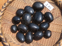 Polished Pitch Black Schorl Tourmaline Palm Stones / Gallets - sold per kg - From Madagascar - TopRock