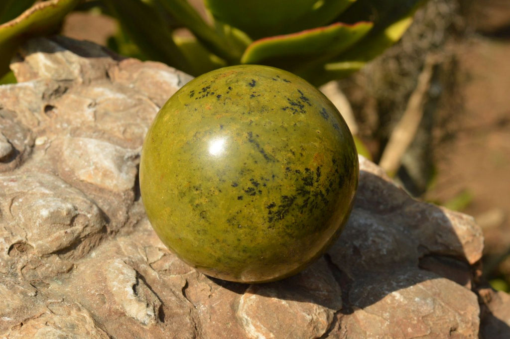 Polished Pair Of Green Opal Spheres  x 2 From Antsirabe, Madagascar - TopRock