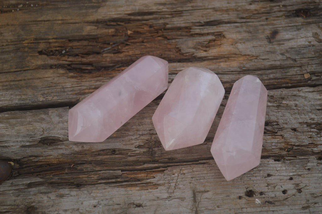 Polished Gemmy Double Terminated Rose Quartz Points x 12 From Ambatondrazaka, Madagascar - TopRock