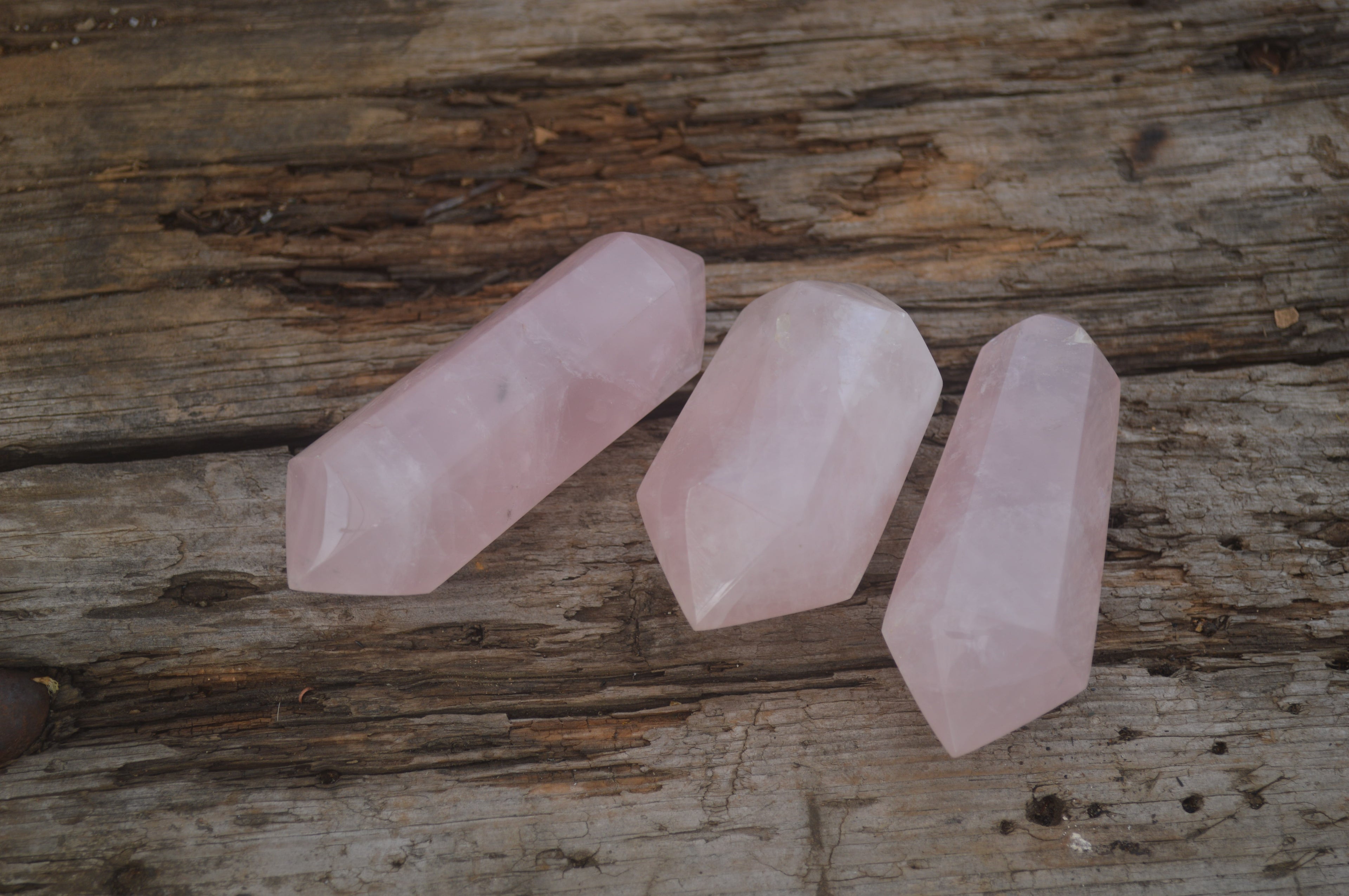 Polished Gemmy Double Terminated Rose Quartz Points x 12 From Ambatondrazaka, Madagascar - TopRock