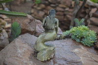 Polished Verdite Owl & Leopard Stone Mermaid Carvings  x 2 From Zimbabwe - TopRock