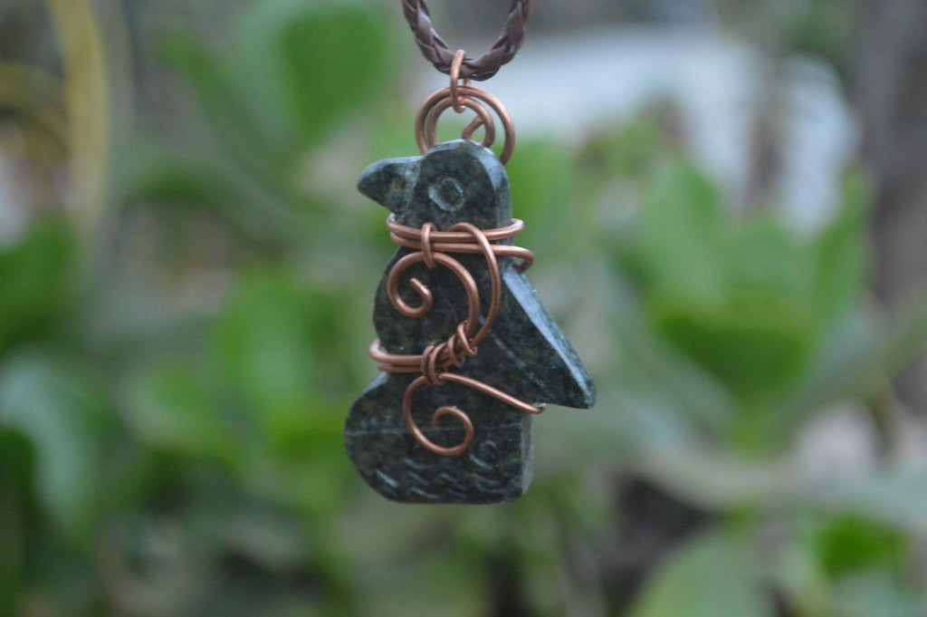 Polished Copper Wire Wrapped Leopard Stone Eagle Pendants  x 6 From Zimbabwe - Toprock Gemstones and Minerals 