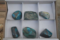 Polished Blue Shattuckite Free Forms  x 6 From Kaokoveld, Namibia - Toprock Gemstones and Minerals 