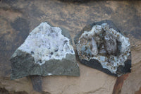 Natural Mixed Brandberg Quartz Matrix Specimens x 2 From Brandberg, Namibia - Toprock Gemstones and Minerals 