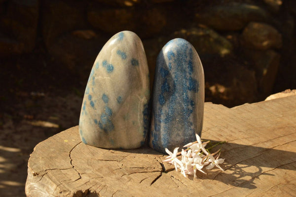 Polished Blue Spotted Spinel Standing Free Forms  x 2 From Madagascar - TopRock