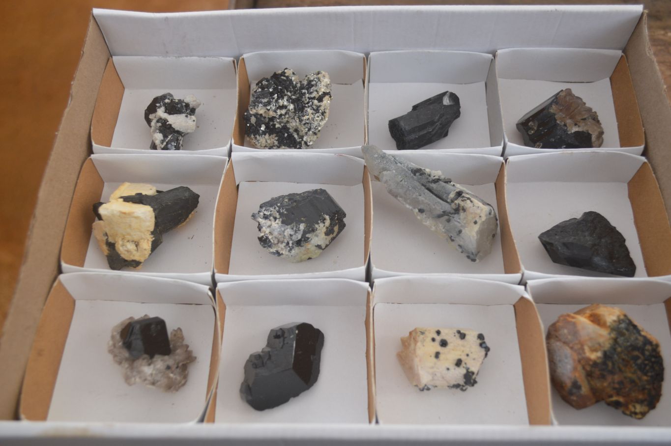 Natural Schorl Black Tourmaline Specimens x 12 From Erongo, Namibia - Toprock Gemstones and Minerals 