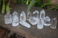 Polished Clear Quartz Crystal Points x 12 From Madagascar - Toprock Gemstones and Minerals 