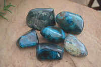 Polished Blue Shattuckite Free Forms  x 6 From Kaokoveld, Namibia - Toprock Gemstones and Minerals 