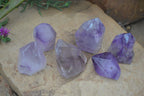 Polished Window Amethyst Quartz Points x 6 From Ankazobe, Madagascar - Toprock Gemstones and Minerals 