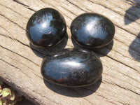 Polished Pitch Black Schorl Tourmaline Palm Stones / Gallets - sold per kg - From Madagascar - TopRock