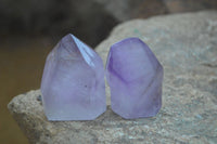 Polished Window Amethyst Quartz Points x 6 From Ankazobe, Madagascar - Toprock Gemstones and Minerals 