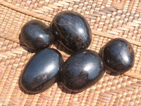 Polished Pitch Black Schorl Tourmaline Palm Stones / Gallets - sold per kg - From Madagascar - TopRock