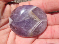 Polished Chevron Amethyst - Medium/Large sized Gallet/Palm Stones sold per kg - From Madagascar - TopRock